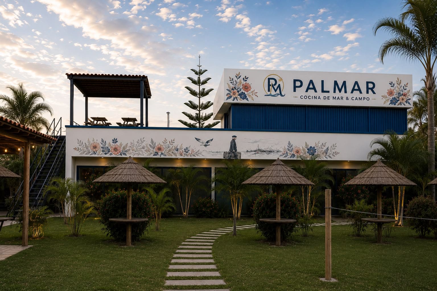 Fachada y jardines PalMar